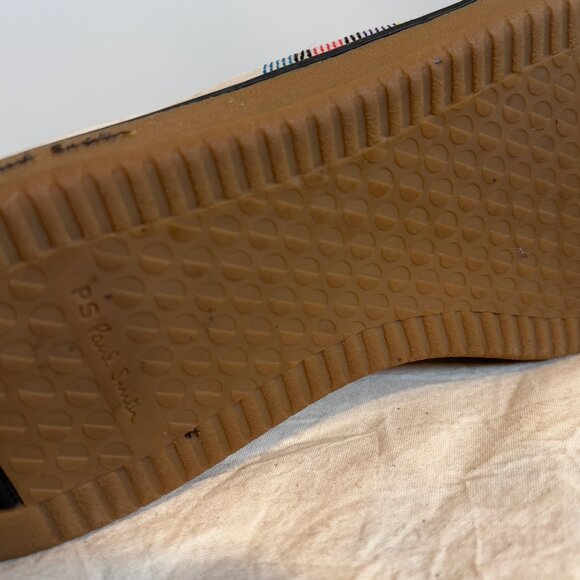 Paul Smith Black/Cream Embroidered Rainbow Stripe Sneakers, Men's 9.5 - Picture 9 of 11